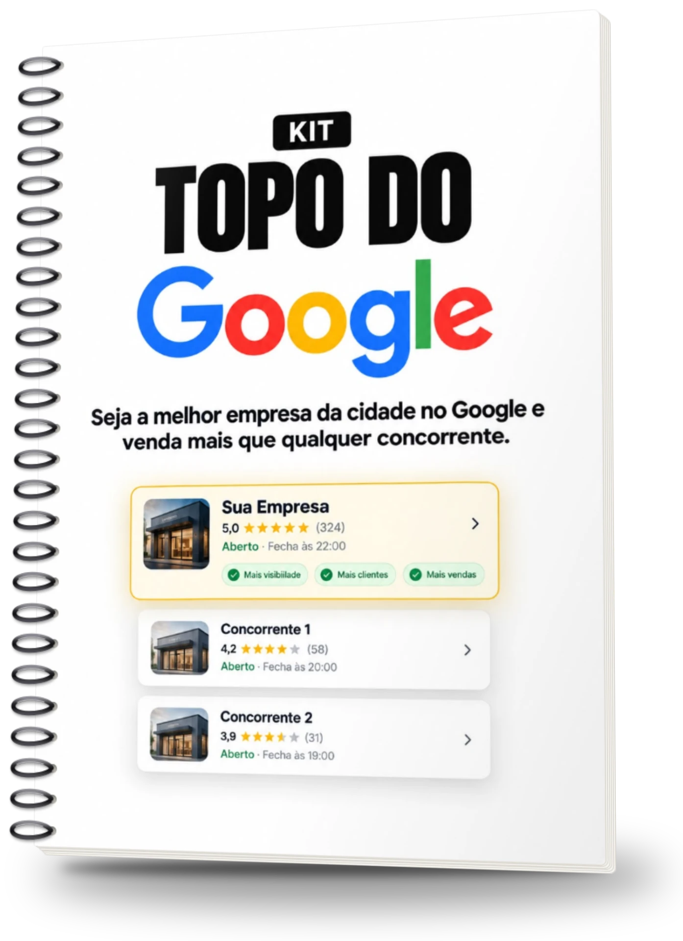 Mockup do caderno do Kit Topo do Google